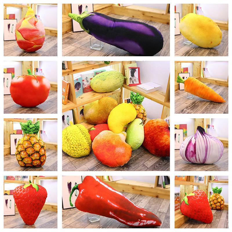 Simulation Plush Fruit Toy Vegetable Pillow Sofa Cushion Home Decor Gift Girls