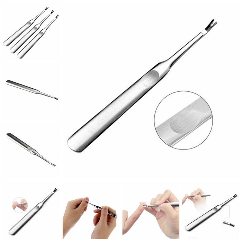 Stainless Steel Cuticle Pusher Trimmer Remover Pedicure Manicure Nail Art Tools
