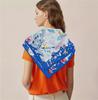 POBING Twill Silk Scarf Women Euro Horse Print Square Scarves Echarpes Foulards Femme Wraps Bandana Lxury Hijab