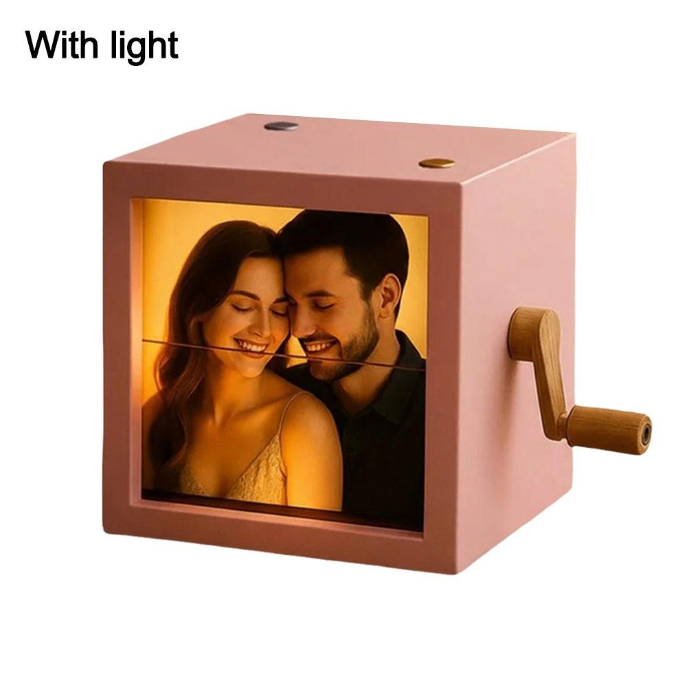 Unik med lätt vändbar fotolåda Handvevad 3D-utskriven fotoalbum Personlig fotoblädderbok Presenter