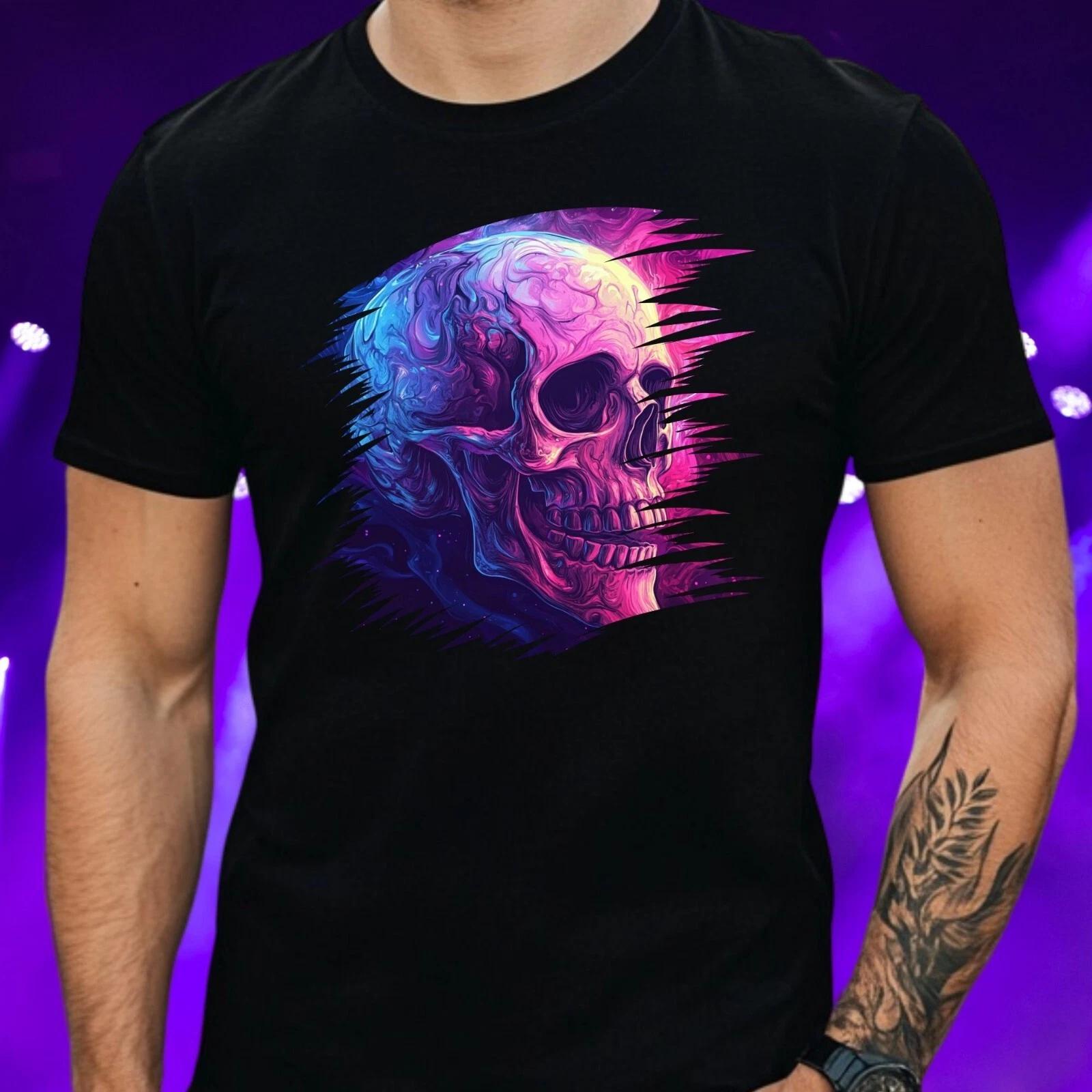 T-Shirt Herren Totenkopf Motiv Baumwolle Größe S bis 5XL M