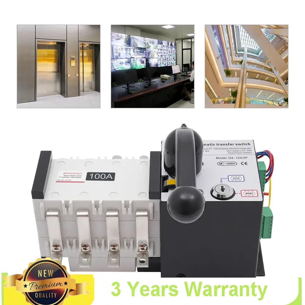 Bymaocar 110/230V 500V Dual Power Automatic Transfer Switch 100A Generator Changeover Switch For Commercial Or Industrial Use