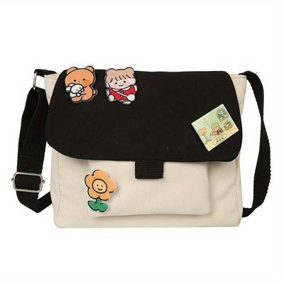 Fashion Bags Women Sweet Kawaii Printed Canvas Leisure High Quality Harajuku Korean Style Girl Inclined Shoulder Bag