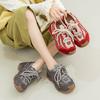 Spring New Arrival Genuine Leather Mesh Women Dad Shoes Hidden Wedge Platform Sneakers Retro Casual Comfortable Walking Shoes