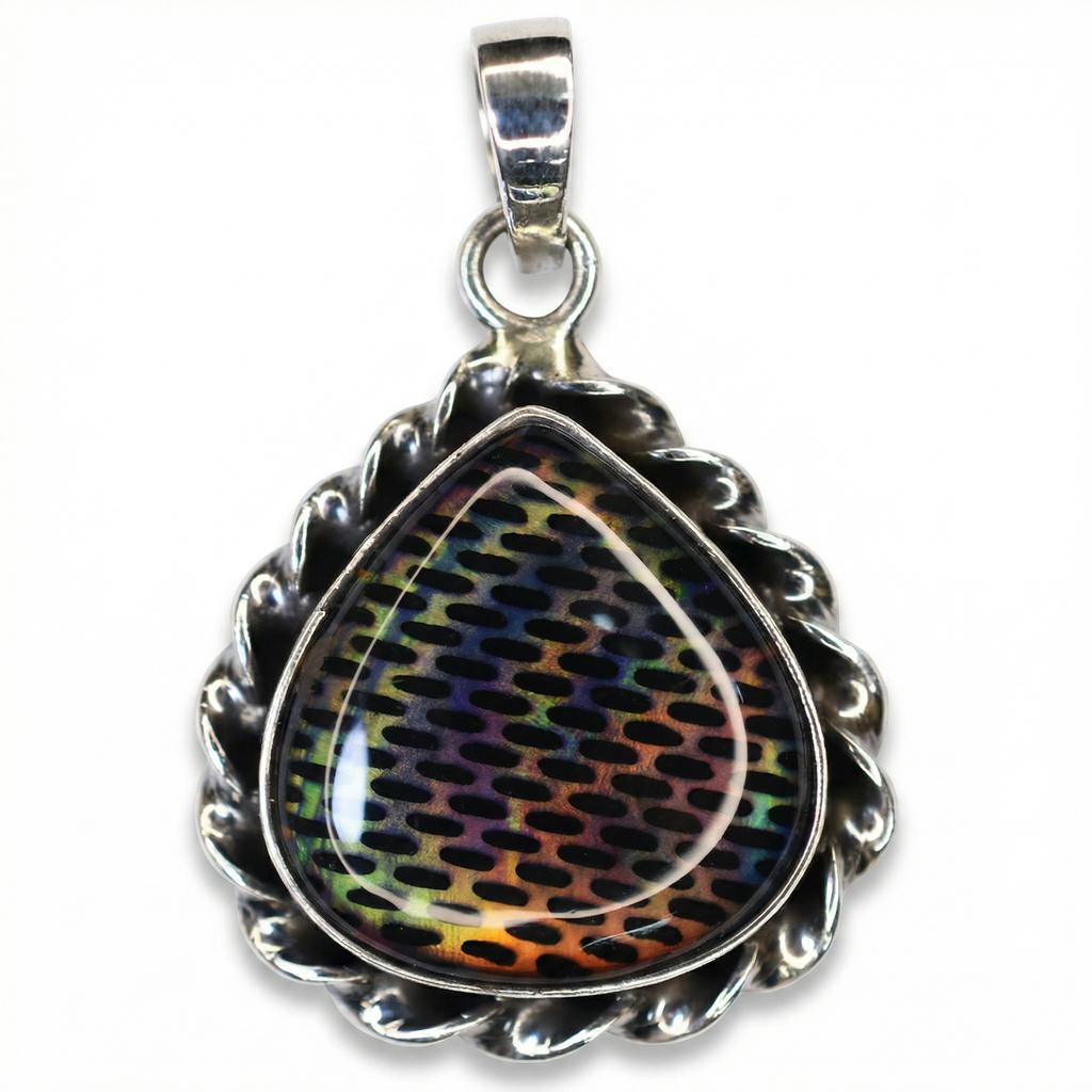 Natural Opal Pendant 31 ct Pear Cut 925 Sterling Silver Gems for Her October Birthday Birthstone