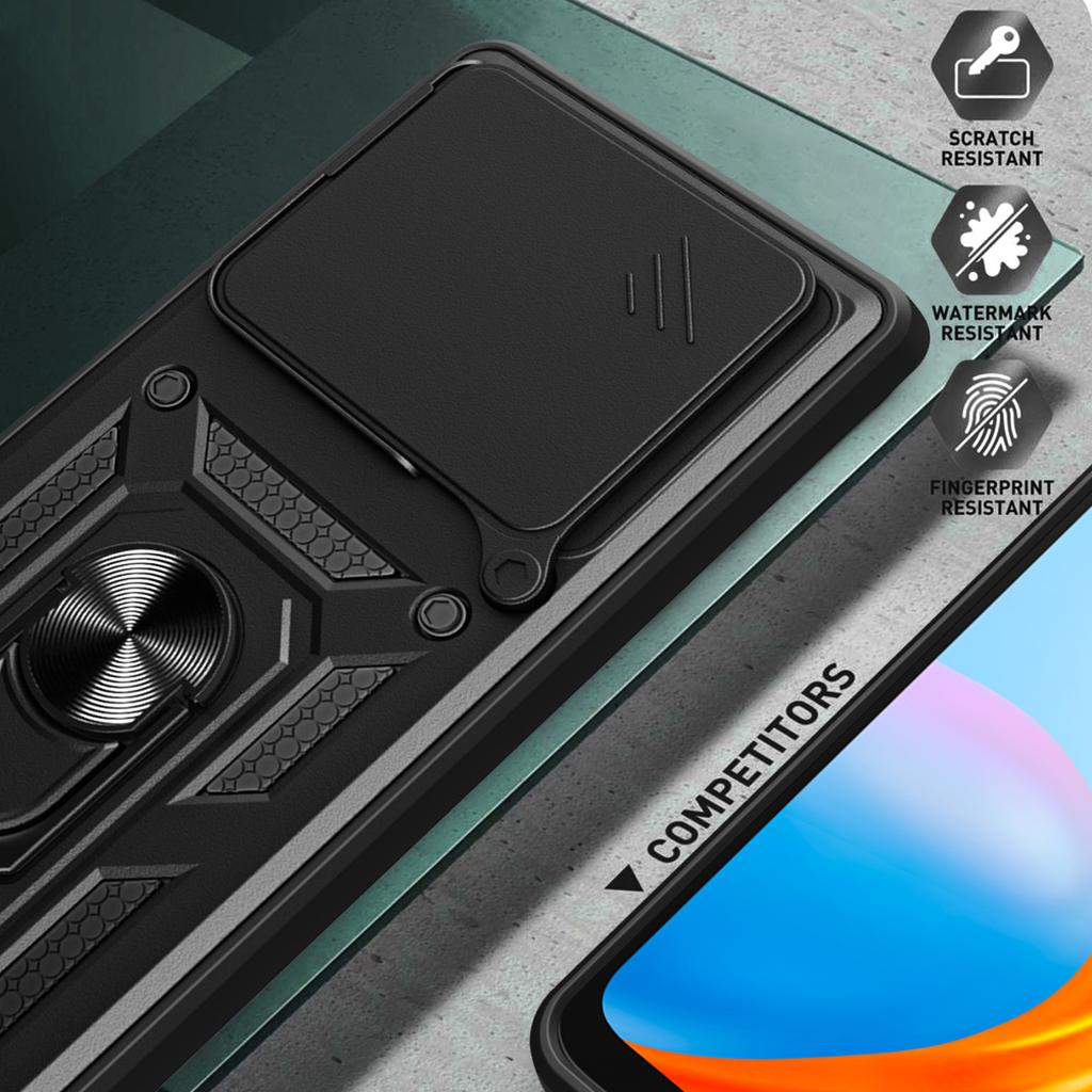 For Realme 15T 5G Case with Slide Camera Lid PC + TPU Kickstand Phone Cover