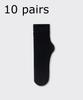 5/10 Pairs Ice Silk Women's Middle Tube Thin Socks Summer Cool Black and White Socks Ice Pile Ladies' Casual Socks