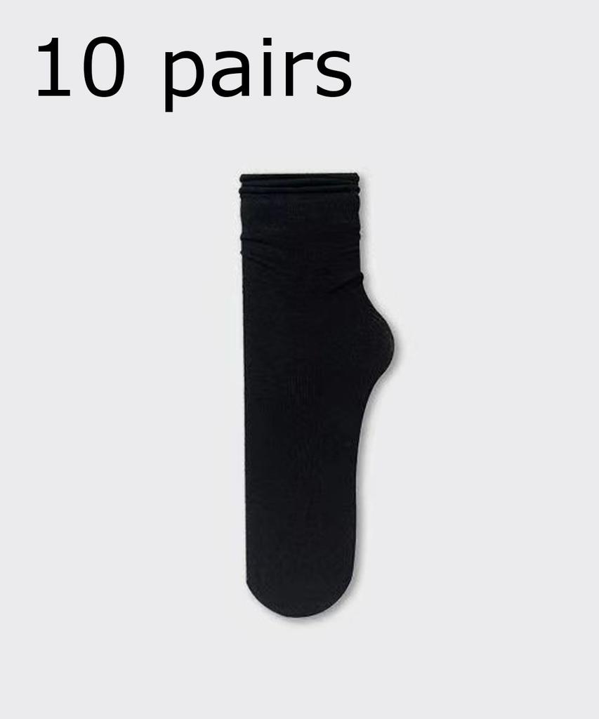 5/10 Pairs Ice Silk Women's Middle Tube Thin Socks Summer Cool Black and White Socks Ice Pile Ladies' Casual Socks