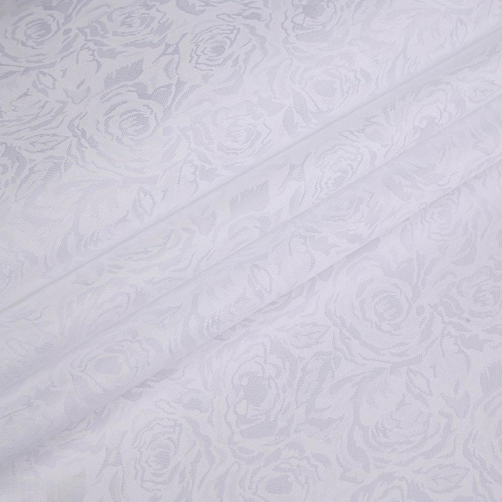 

Hibiscus flower thin silk light dyeing computer TV monitor jacquard rose European jacquard fabric 1 yard&150cm білий