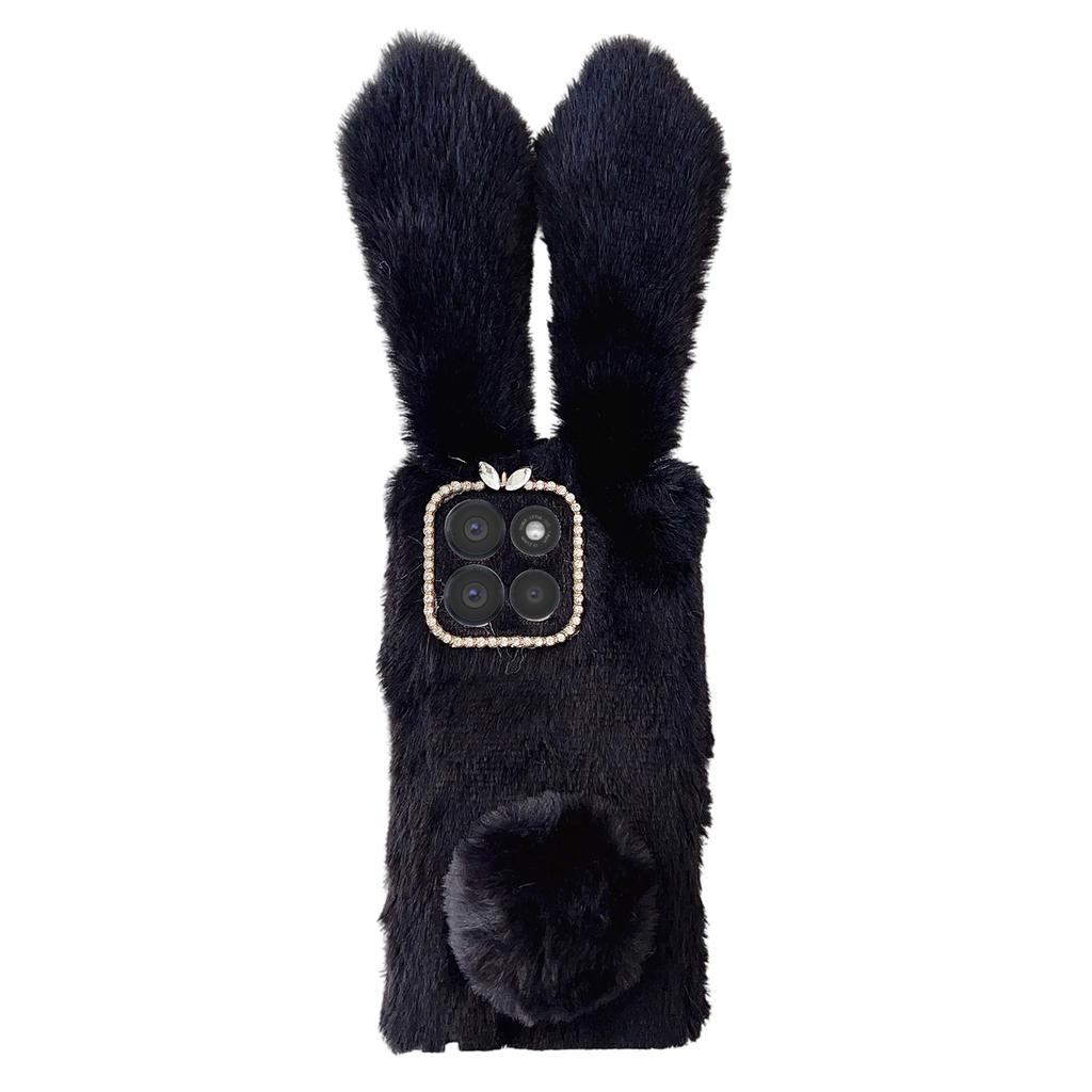 For Motorola Moto G86 5G Case Plush Cute Bunny Winter Fluffy TPU Phone Cover