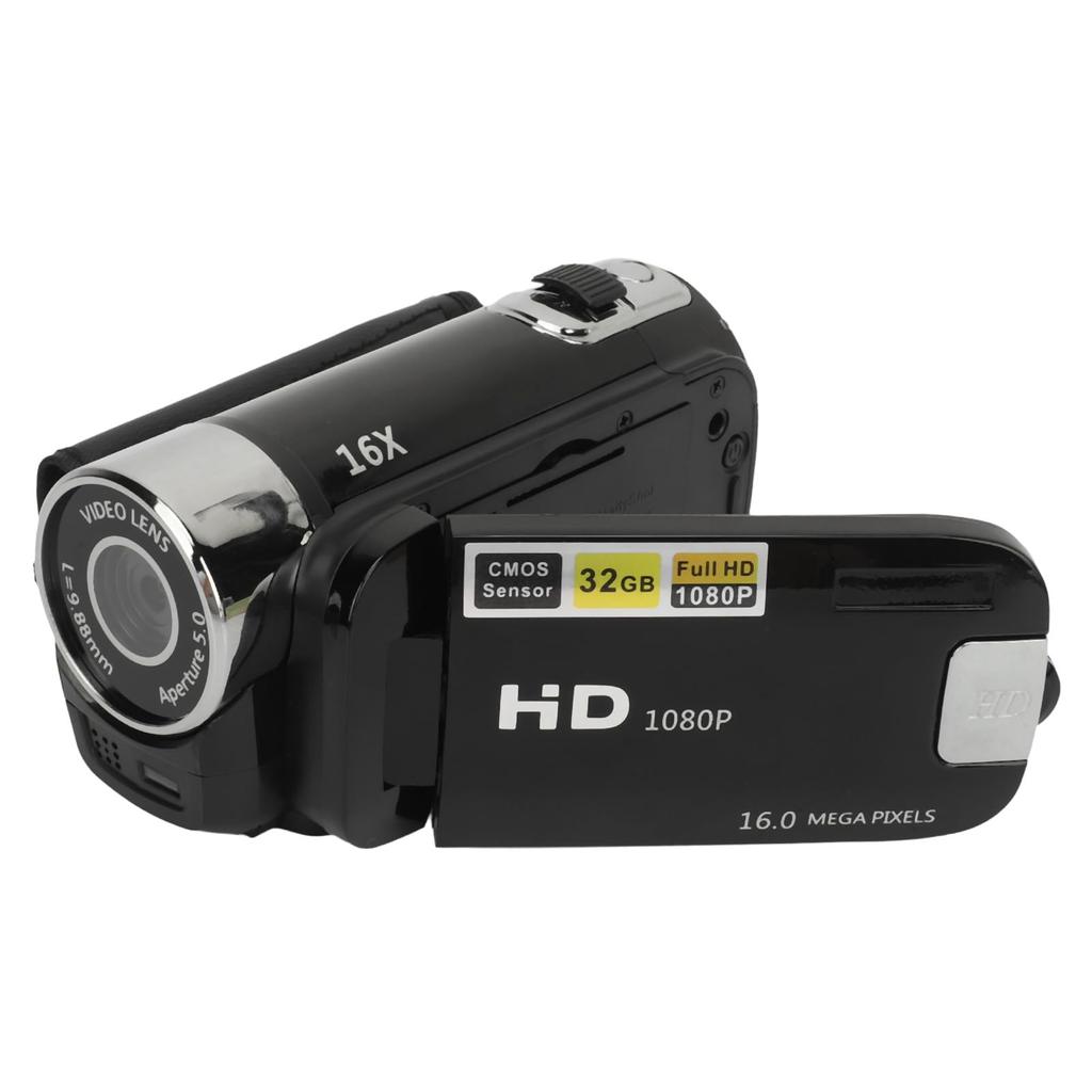 Digital Camera HD 1080P 16MP 2.4-inch Rotatable Screen Video Camera with 16X Zoom Recorder and Fill Light (Black)
