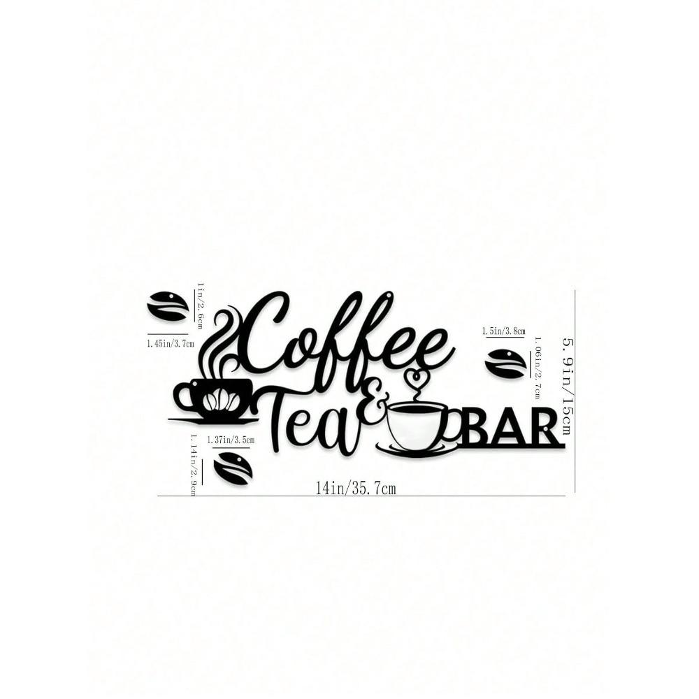 Vintage Metal Coffee Bar Sign, Rustic Wall Decor for Home Kitchen Coffee Shop Restaurant, Hanging Plaque for Cafe Porch Study Room