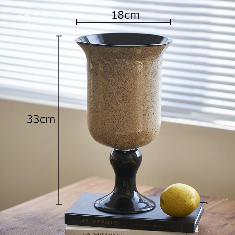 Painted Pattern Goblet Glass Vase Flower Pots Table Decoration Flowers Arrangement Hydroponics Floral Vases Modern Home Decor