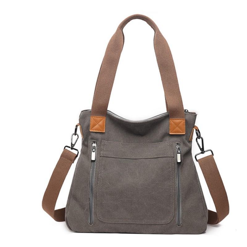 

Женская сумка большой емкости, повседневная холщовая сумка, простая и модная большая сумка 36x12x32cm серый