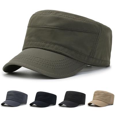Men's Sunscreen Breathable Hat Outdoor Casual Flat Top Hat