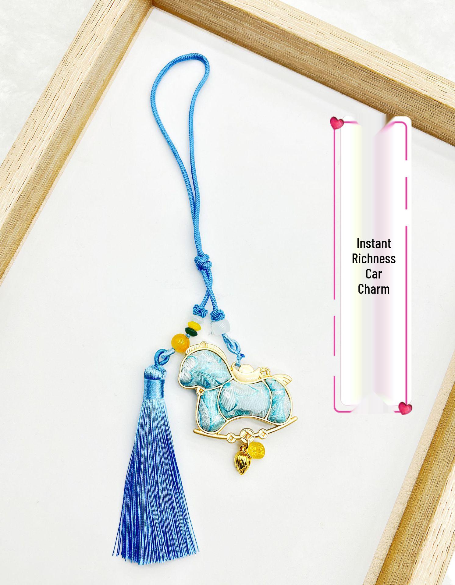 2026 Year of the Horse Riches Keychain: Creative Brocade Horse Charm