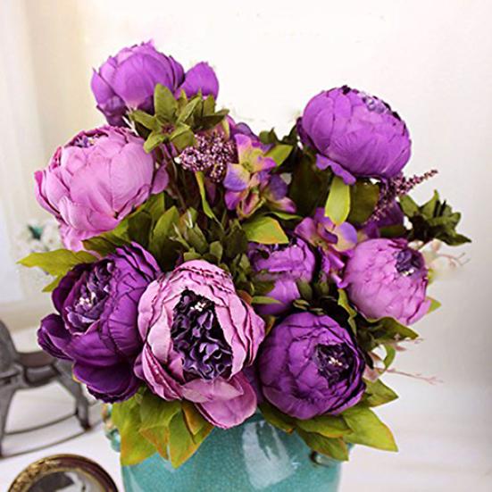 8 Heads Vintage Artificial Peony Flower Wedding Party Home Room Decoration Gift