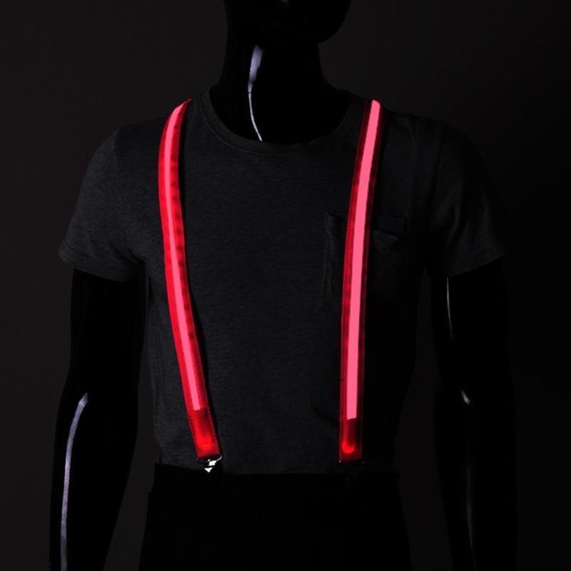 Light Up Suspender Brace for Men Back Harness Strap for Music Festival Party Night Club Costume Shoulder Bondage Strap