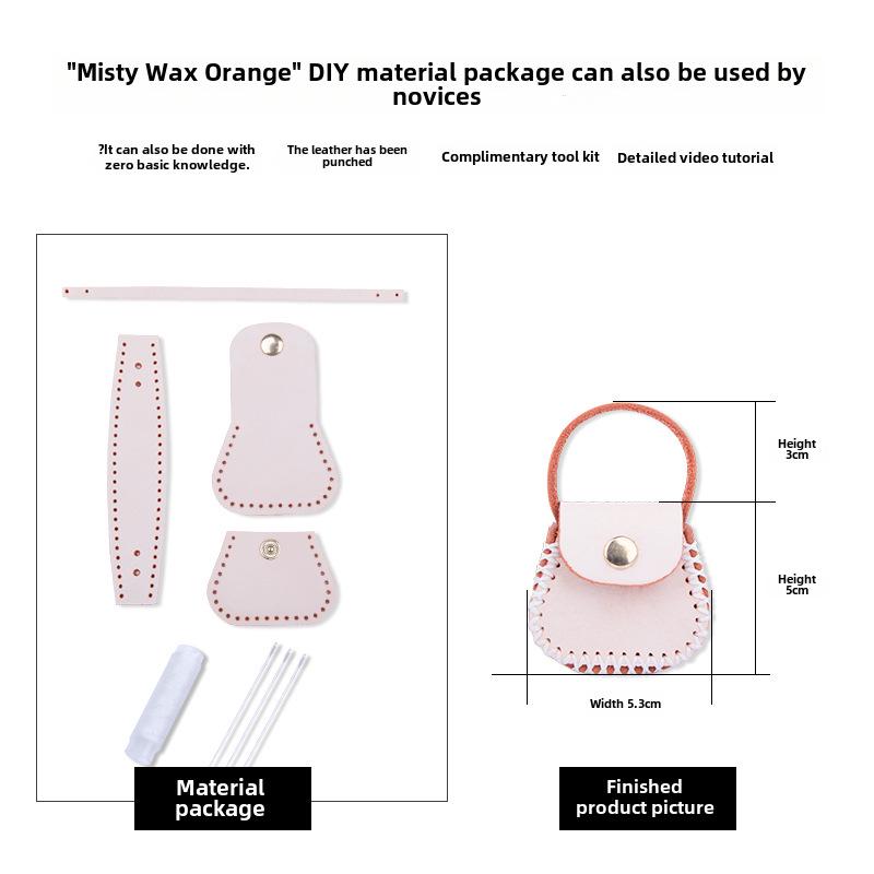 Portofel mini din piele naturală pentru monede și chei - Stil coreean casual, realizat manual