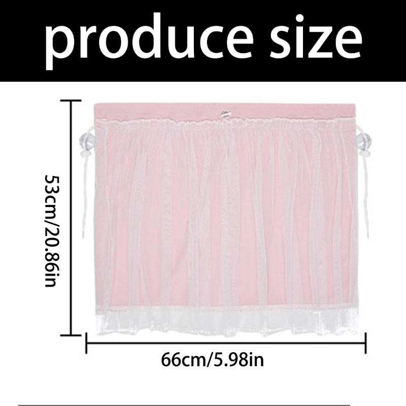 Elegant Lace Car Window Shade With Suction Cups Easy Installation Heat Blocking Regulable Length For Sun Protection