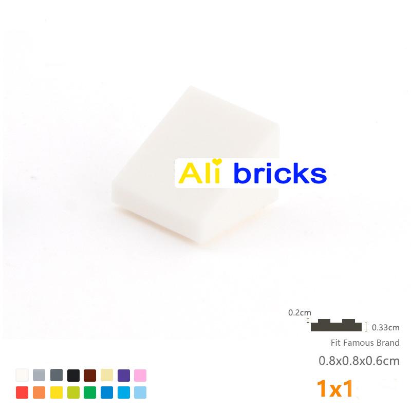 120pcs DIY Building Blocks Figure Smooth Bevel Bricks 1x1 Educational Creative Size Compatible With 54200 Toys for Children