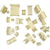 Meble Mały Domek dla Lalek 34 Szt. Drewniany Zestaw Mebli Puzzle 3D Zestaw Miniaturowego Domku dla Lalek Puzzle Prezent Dla Dzieci Nastolatków i Dorosłych