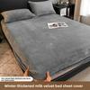 Winter Milk Velvet and Velvet Bed Sheet Single Mattress Cover Coral Velvet Thickened Bed Cover Single Full Package Bed Sheet Protective Cover