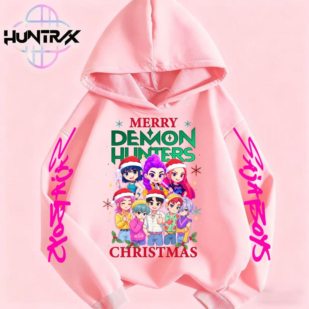 Christmas Children's Boys and Girls Anime Clothing Kpop Devil Hunter Hoodie Casual Fashion Autumn/Winter Warm Sweatshirt