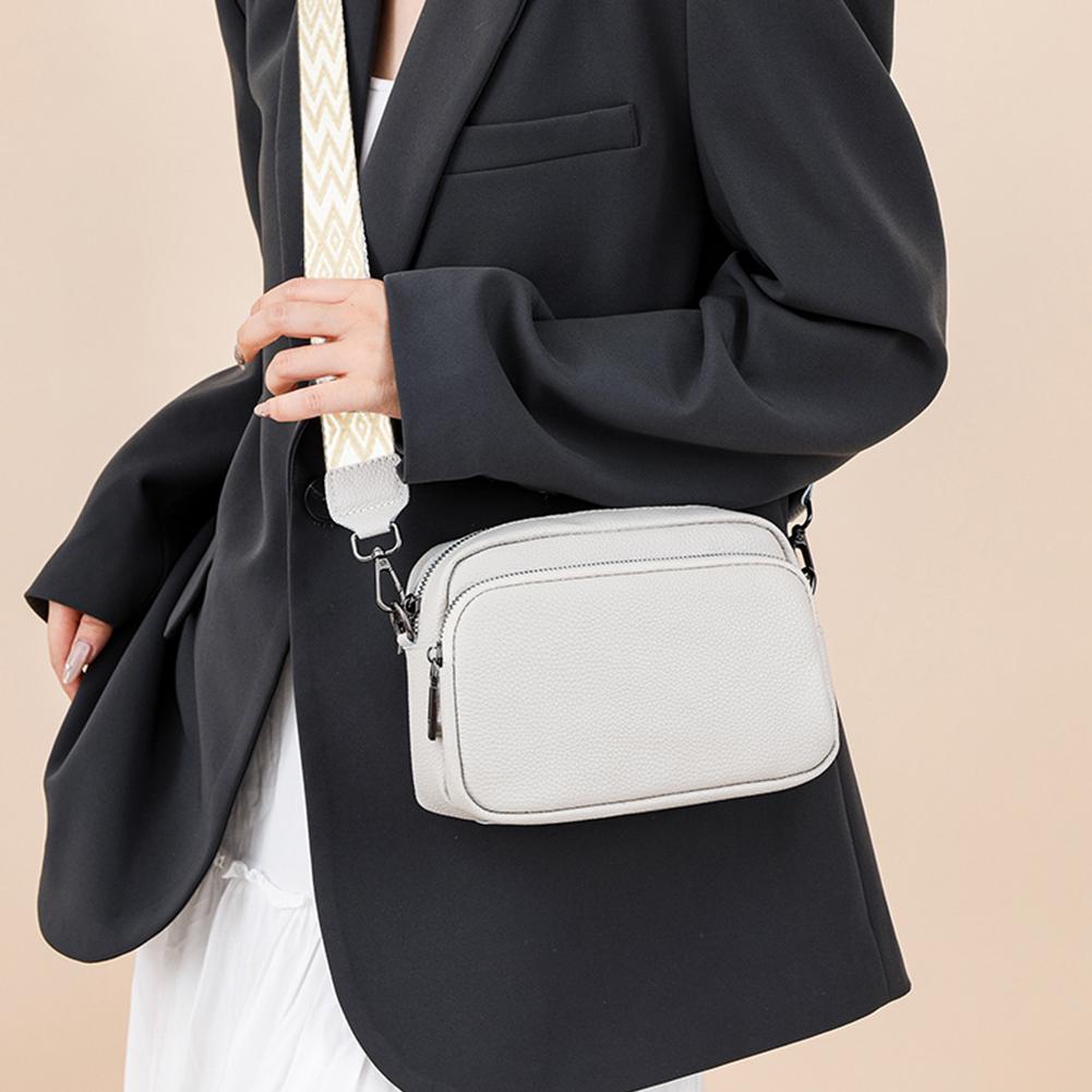 Genuine Leather Ladies Handbags Fashion Women Handbags Portable Solid Color Adjustable Strap Simple Casual for Weekend Vacation