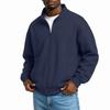 Men's Stand Collar Long Sleeve Zip-Up Sweatshirt with Two-Way Zipper for Spring and Fall