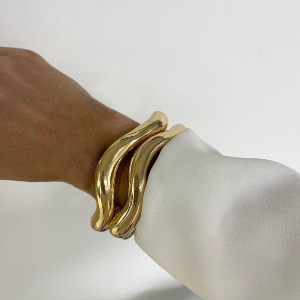 Exaggerated Niche Design Sense Metal Round Bracelet Geometric Personalized Bracelet