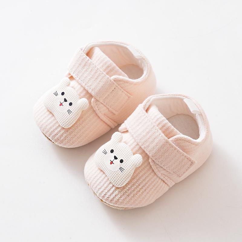 Soft Sole Spring & Autumn Baby Walker Shoes: Cartoon Lace-Up, Anti-Slip, Cloth Front for 6-12 Months