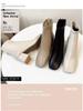 2021 Women's Square Toe Chunky Heel Martin Boots with Back Zipper - European & American Winter Style