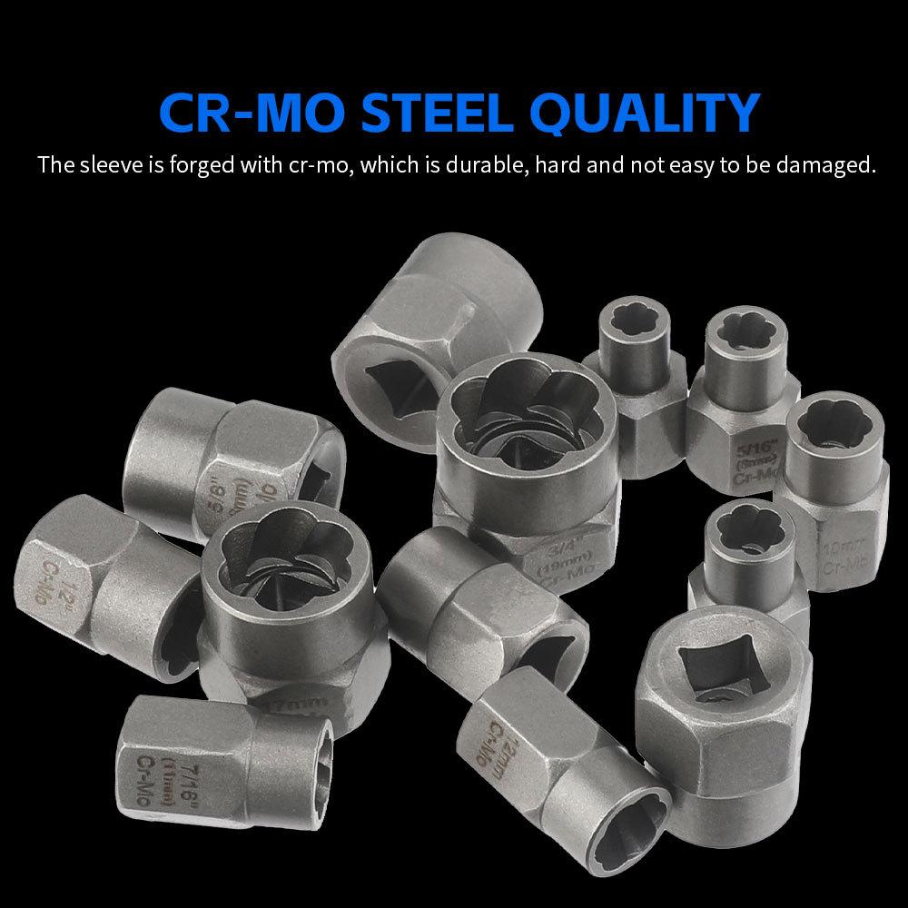 48 Piece Set Impact Bolt Extractor Screw Extractor Set and Stripped Screw Remover, 13 Piece Bolt Extractor, 6 Piece HSS