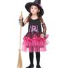 Children's Witch Role-Play Costume: Mesh Puffy Dress for Halloween Cosplay.