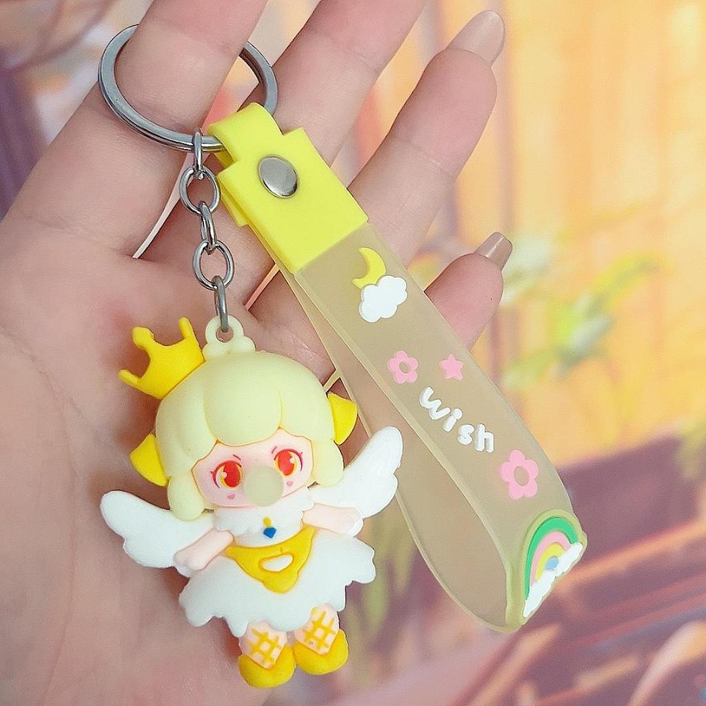 Creative Bubble Elf Girl Keychain Pendant - Cartoon Bag & Car Accessory, Cute Couple Gift