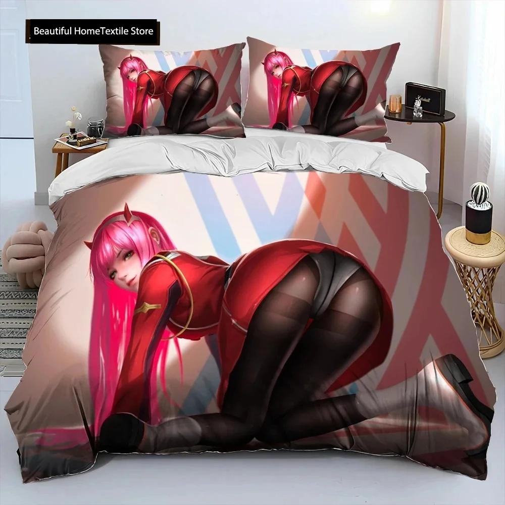 Zero Two DARLING In The FRANX Comfortable Duvet Comfortable Quilt Cover Pilowcase Beding Set Children Bedrom Decoration Home Textile