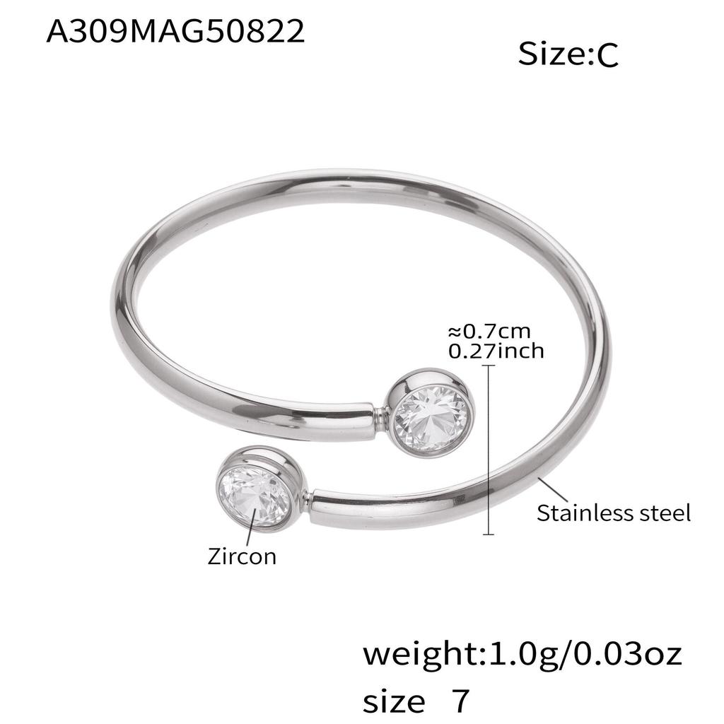Ferris Wheel European-American Style Adjustable Wrap Coil Spring Ring for Women - Circular Stainless Steel Jewelry