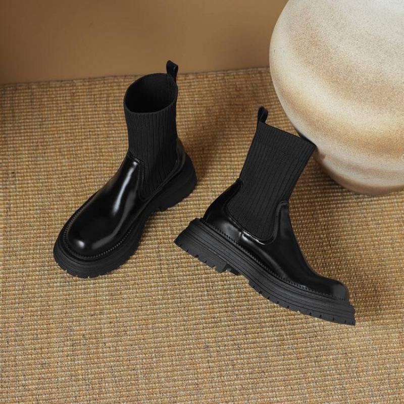 

Autumn and winter thick-soled medium-heeled women s boots square-heeled round-toed large-size knight boots women s new comfortable sleeves 39