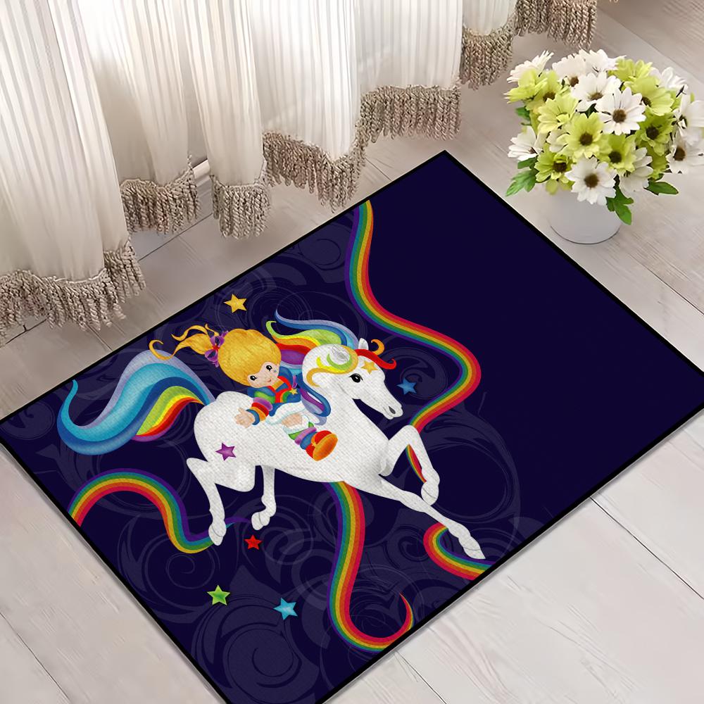 

Cartoon R-Rainbow Cute B-Brite small carpet For House Bedroom Decoration Kitchen Bath Super Absorbent Rug Carpet Foot Non-slip SJR40x60CM