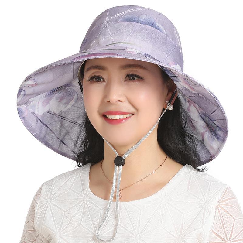Middle Aged and Elderly Women's Hats Spring and Summer Mothers' Sun Protection Hats Fisherman Hats Breathable Hats