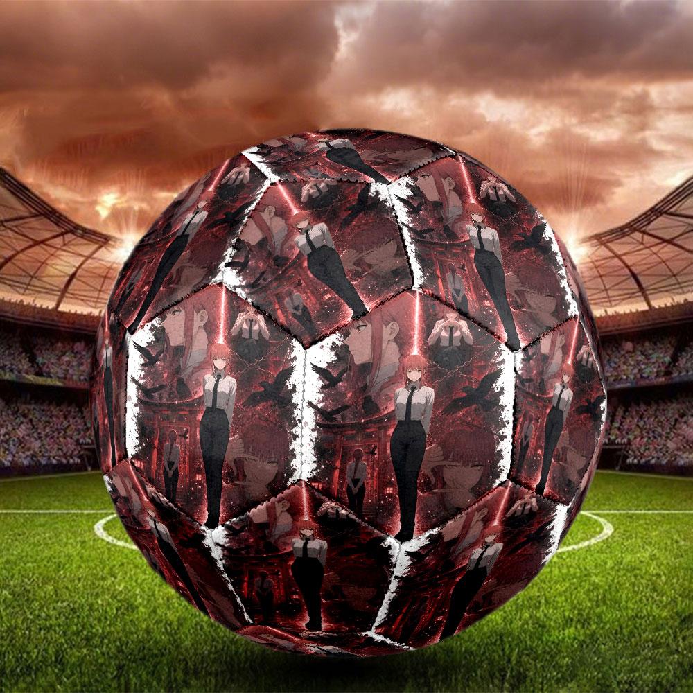 Makima Chainsaw Man Print Size 5 Soccer Ball, Standard Match Football for Sports Game and Team Practice, Ideal Gift for Soccer Fans