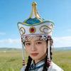 Elegante Cappello Cerimoniale Mongolo Con Design Ricamato Per Cosplay E Attività di Eventi Culturali Copricapo per Vestirsi