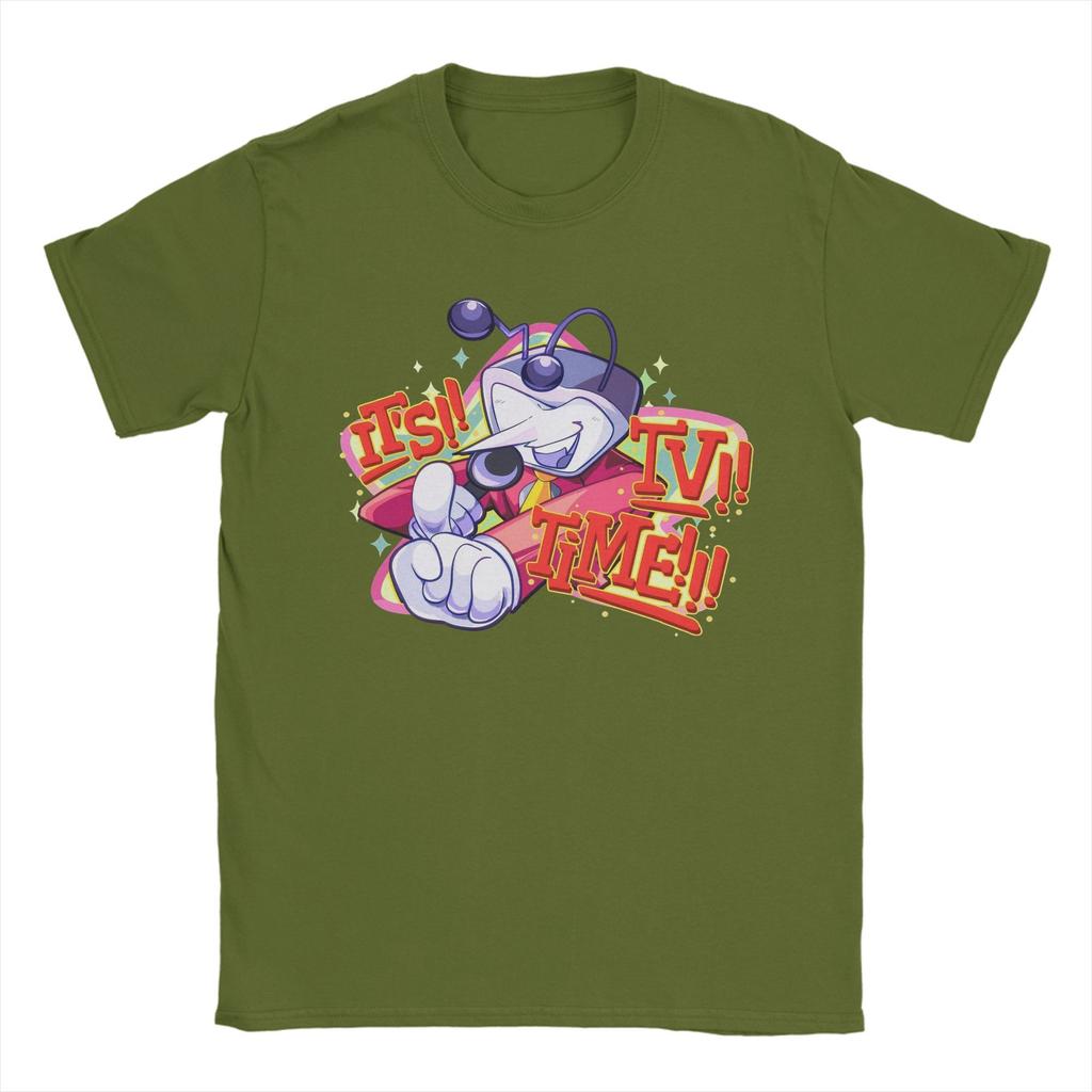 Men Tenna Deltarune It's Tv Time T Shirt Cotton Tops Awesome Short Sleeve Crew Neck Tee Shirt Summer T-Shirt