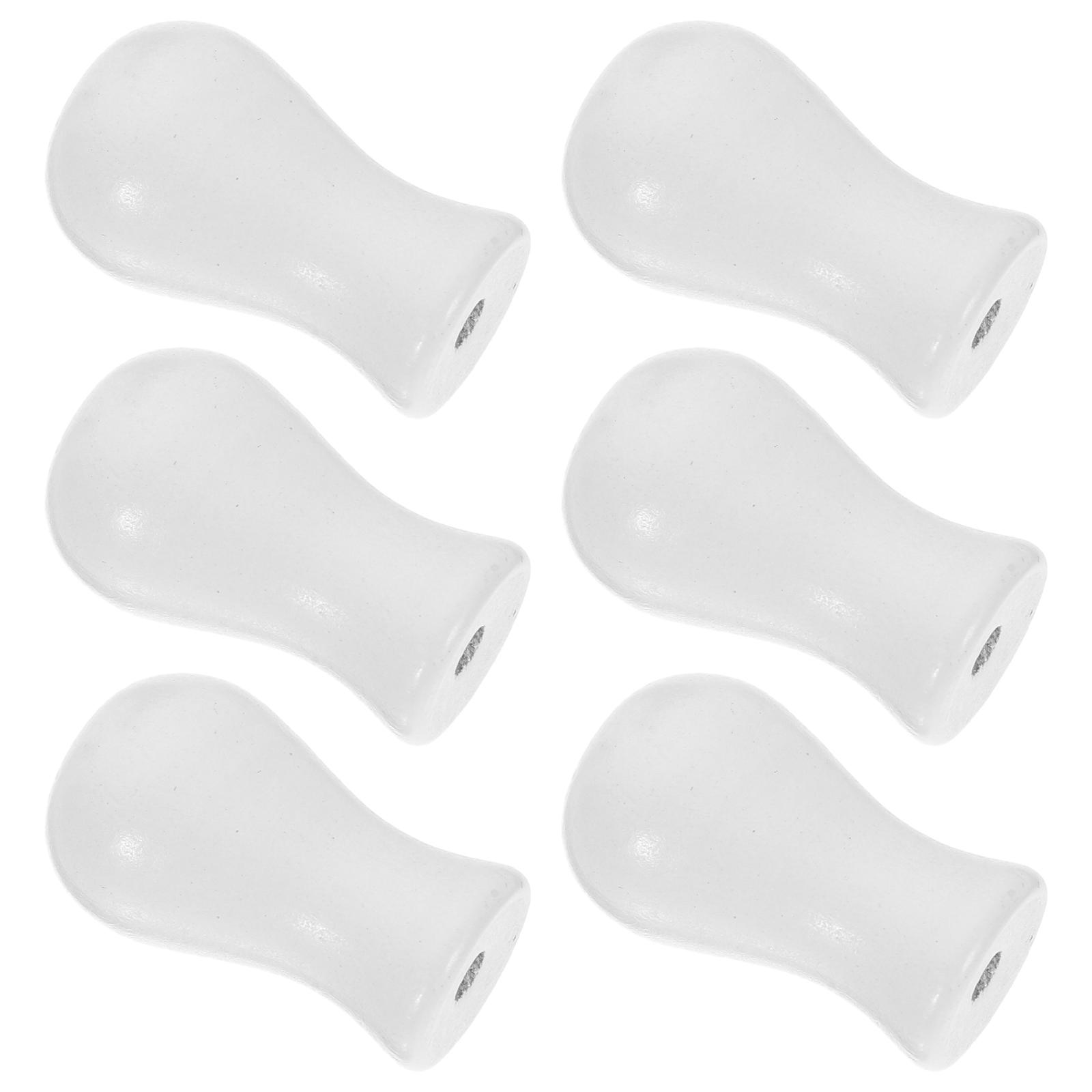 

6 шт. Аксессуары для рулонных штор Ручки для ящиков Шнуры для окон Кисточки Деревянные запасные части для штор Ручка Деревянные концы Моталка белый