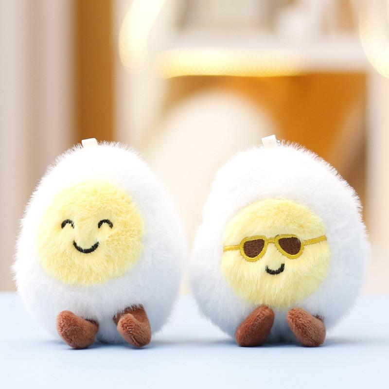 Boiled Plush Egg Doll Cartoon Keychain Bag Decoration Pendant Gift Toy Cute