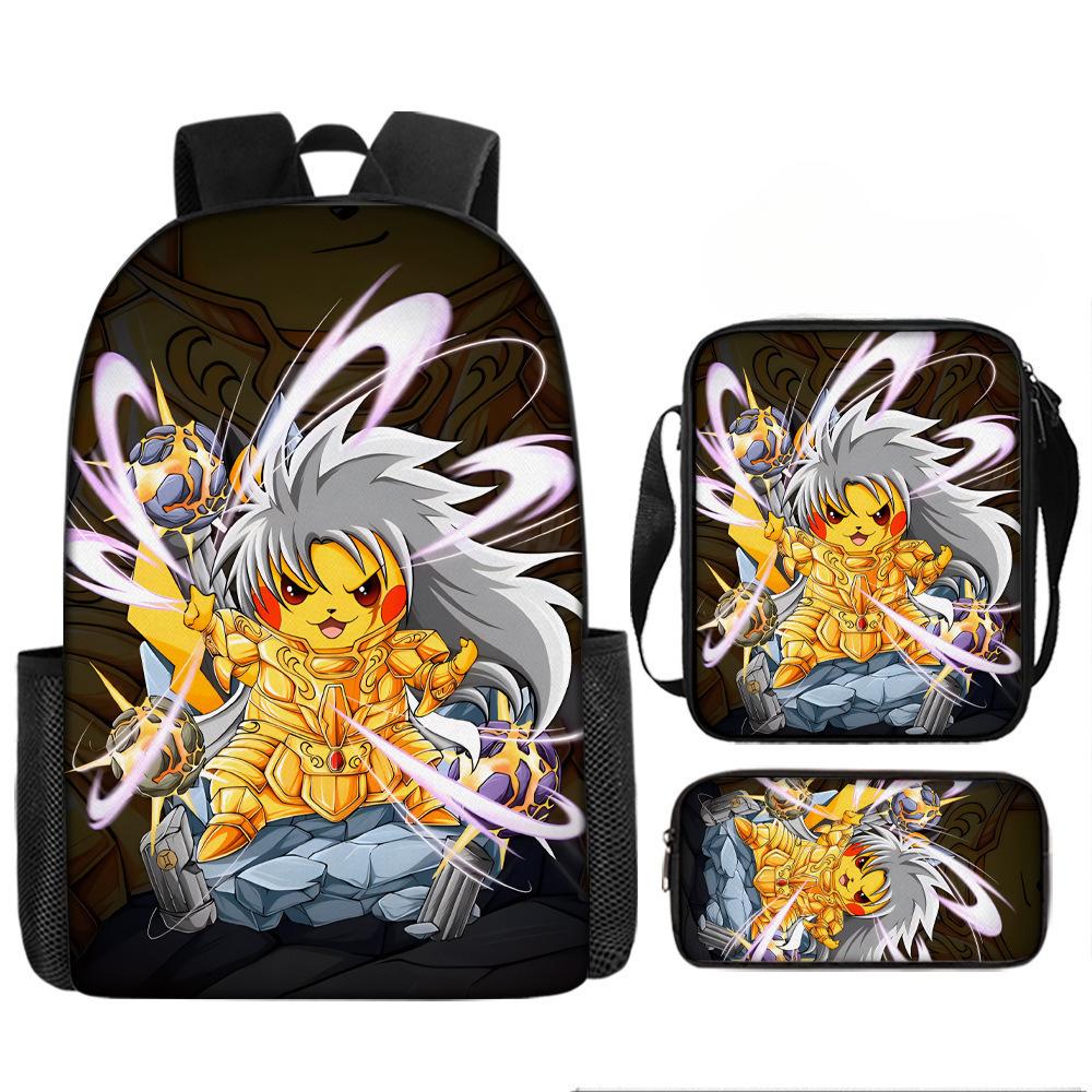Elementary School Backpack Set 3-Piece Large Capacity Fashion Oxford Cloth Shoulder Bag