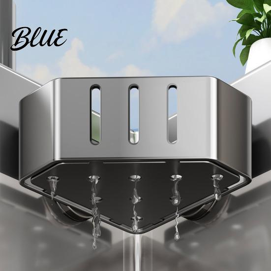 Sink Sponge Holder Filter Rack with Suction Cups for Kitchen Excellent Drainage Caddy Rustproof Carbon Steel Multi-Functional Storage Soap Brush