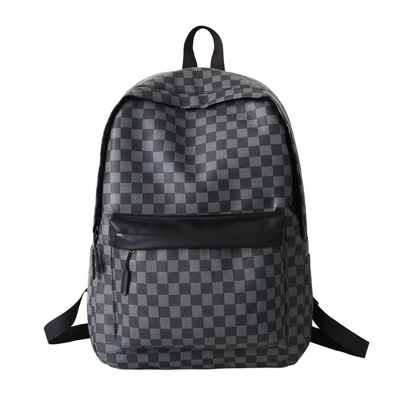 Cross-Border Plaid Korean-Style Large Capacity Backpack - Trendy, Versatile, Cool Outdoor Travel Accessory