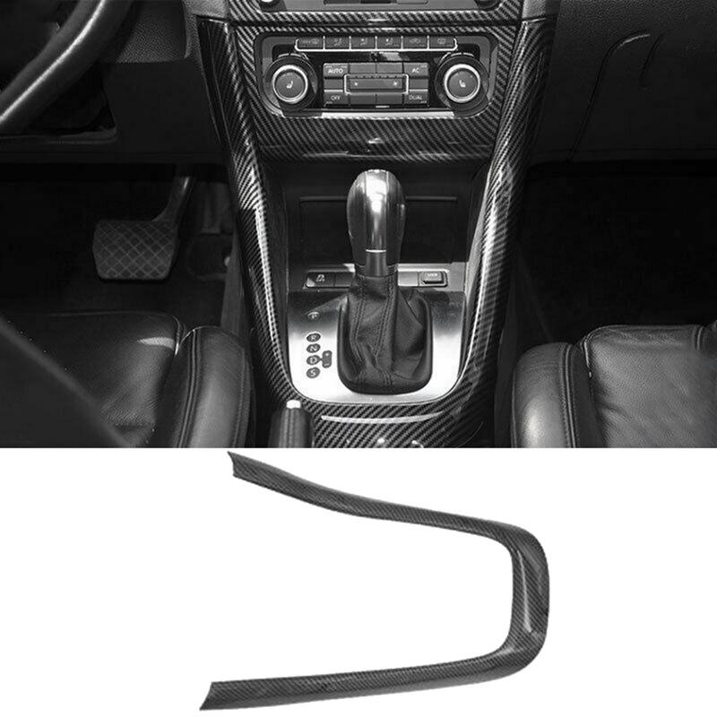 AASS-Carbon Fiber Central Console Gear Shift U-Type Cover Trim Frame For Golf 6 MK6 2008-2012 Accessories